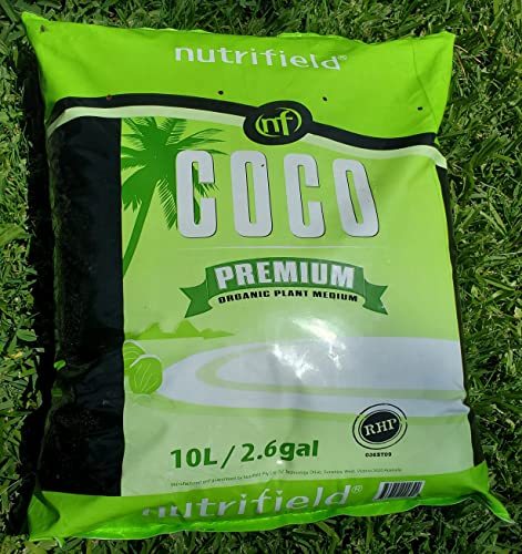 Coco Coir Premium RHP Certified Pre Buffered Pure Organic Coconut Coir Fiber Plant Grow Potting Soil 9 Quarts / 10 Liter / 2.6 Gallon Indoor/Outdoor Flower Vegetable Garden