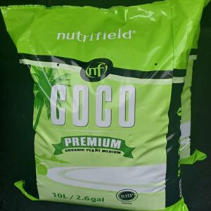 Coco Coir Premium RHP Certified Pre Buffered Pure Organic Coconut Coir Fiber Plant Grow Potting Soil 9 Quarts / 10 Liter / 2.6 Gallon Indoor/Outdoor Flower Vegetable Garden