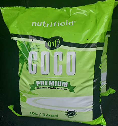 Coco Coir Premium RHP Certified Pre Buffered Pure Organic Coconut Coir Fiber Plant Grow Potting Soil 9 Quarts / 10 Liter / 2.6 Gallon Indoor/Outdoor Flower Vegetable Garden