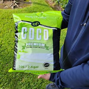 Coco Coir Premium RHP Certified Pre Buffered Pure Organic Coconut Coir Fiber Plant Grow Potting Soil 9 Quarts / 10 Liter / 2.6 Gallon Indoor/Outdoor Flower Vegetable Garden