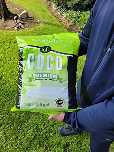 Coco Coir Premium RHP Certified Pre Buffered Pure Organic Coconut Coir Fiber Plant Grow Potting Soil 9 Quarts / 10 Liter / 2.6 Gallon Indoor/Outdoor Flower Vegetable Garden