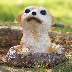 BLLTLLW Meerkat Statue Garden Decor Lawn Animal Art Sculpture Ourdoor Decoration Funny Yard Ornaments Resin Figurine for Garden or Home 5.3inch