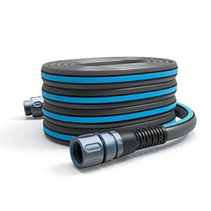 fitt force pro water hose, 5/8″ 50 ft heavy-duty commercial grade garden hose, blue