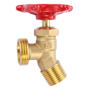 litorange solid brass backyard 65 degree elbow stop valve hose bibb solder npt 1/2″ male thread to mht 3/4″ inch male threaded garden hose connector adapter water shut-off valve faucet
