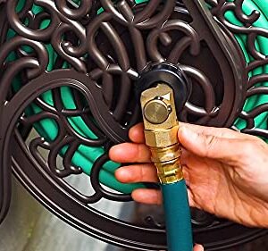 Liberty GARDEN 704 Decorative Cast Aluminum Wall Mount Garden Hose Reel, Holds 125-Feet of 5/8-Inch Hose - Bronze