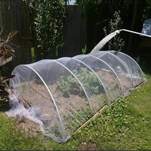 Agfabric Garden Netting Insect Pest Barrier Bird Netting for Garden Protection,Row Cover Mesh Netting for Vegetables Fruit Trees and Plants,6.5'x10',White