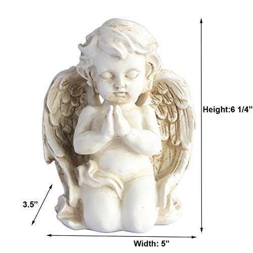 Vintage Kneeling Praying Cherub Statue Angel Statue Figurine Indoor Outdoor Home Garden Decoration Wings Angel Statue Sculpture Memorial Statue