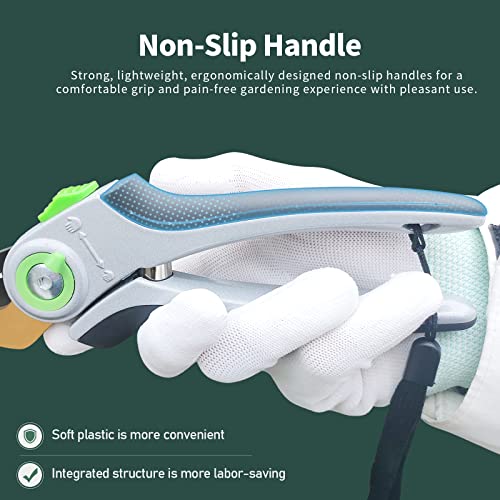 Pruning Shears, VESKYAO Pruning Shears for Gardening, Heavy Duty Garden Shears, Professional Handheld Garden Bypass Pruning Shears, Stainless Steel Sharp Pruner Secateurs with Adjustable Thumb Lock