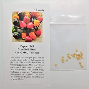 David's Garden Seeds Pepper Bell Mini Blend FBA-0008 (Multi) 25 Non-GMO, Heirloom Seeds