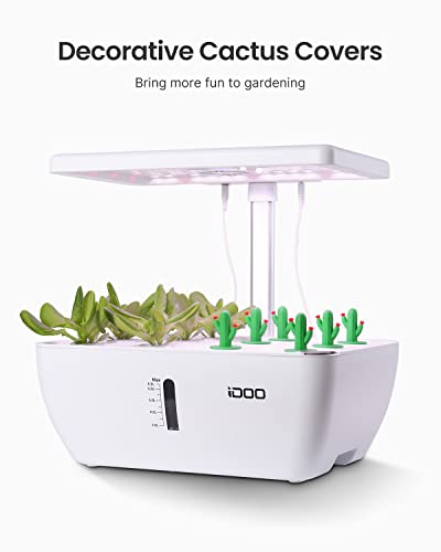 iDOO WiFi 12 Pods Hydroponic Growing System with 6.5L Water Tank, Smart Hydro Indoor Herb Garden Up to 14.5", Plants Germination Kit with Pump System, Fan, Grow Light for Home Kitchen Gardening, White