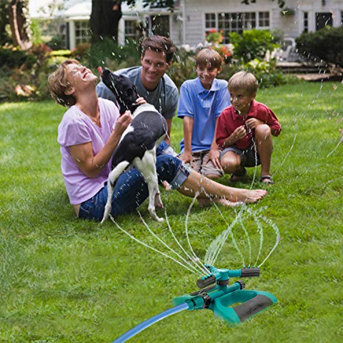 Garden Sprinkler Yard, Automatic 360 Rotating 3 Arms Adjustable Garden Water Lawn Sprinkler for Garden & Lawn Irrigation