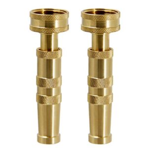 ATDAWN Brass Hose Nozzle, Heavy-Duty Brass Adjustable Twist Hose Nozzle, 2 Pack (4")