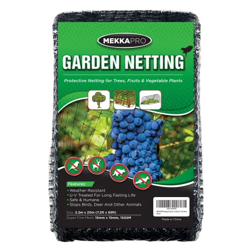 MEKKAPRO Heavy Duty Bird Netting, Garden Nets for Fruit, Vegetable, Plant Trees | Deer Netting and Fencing | Anti-Bird and Deer Net (7.2 x 65 feet)