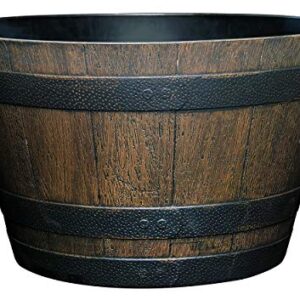 Classic Home and Garden S1027D-037Rnew Whiskey Barrel Planter, 20.5", Kentucky Walnut