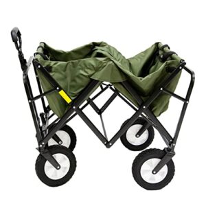 Mac Sports Folding Steel Frame Garden Utility Wagon Cart, Green (for Parts)