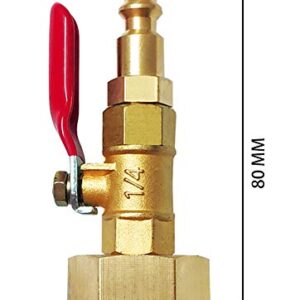 Lomodo Winterize Blowout Adapter Winterizing Tool with 1/4" Quick Connect Plug and 3/4" Garden Hose Threading, Brass Quick Fitting with Ball Valve for Blowing Out Water to Winterize Water Lines