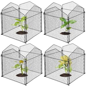 decohs 4 packs garden plant protector cage-chicken wire cloche plant protectors-wire plant protectors for protecting vegetables plants flowers shrubs from animals