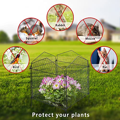 DECOHS 4 Packs Garden Plant Protector Cage-Chicken Wire Cloche Plant Protectors-Wire Plant Protectors for Protecting Vegetables Plants Flowers Shrubs from Animals