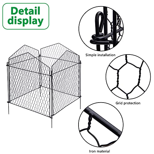 DECOHS 4 Packs Garden Plant Protector Cage-Chicken Wire Cloche Plant Protectors-Wire Plant Protectors for Protecting Vegetables Plants Flowers Shrubs from Animals