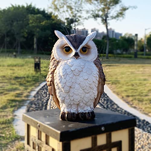 TOLATR Owl Statue Scare Bird Away from Garden Clearance Resin Owl Birds Deterrents Halloween Outdoor Decoration for Garden Lawn Yard Table Decor Gift for Owl Lovers (8.3 Inch)