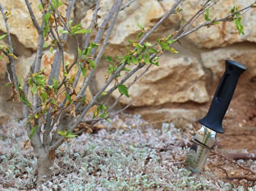 TABOR TOOLS H31A Hori Hori Garden Knife, Soil Knife, Landscaping and Weeding Tool, Ideal for Gardening, Hunting, Camping and Metal Detecting, with Strong PU Leather Sheath and Stainless Steel Blade.