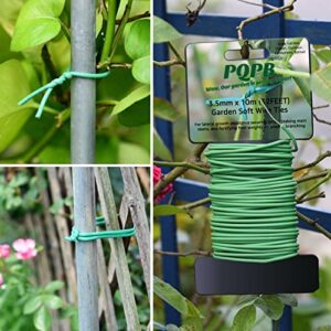 PQPB Garden Twist Ties Soft Reusable Rubber Wire Green Heavy Duty Plant Support Twine for Gardening,Office,Home (2PCS X 32.8feet, Total 65.8feet),Green ,Rubber Plant Ties Green 65.6ft(PQ10)