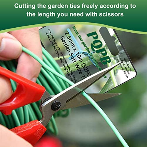 PQPB Garden Twist Ties Soft Reusable Rubber Wire Green Heavy Duty Plant Support Twine for Gardening,Office,Home (2PCS X 32.8feet, Total 65.8feet),Green ,Rubber Plant Ties Green 65.6ft(PQ10)