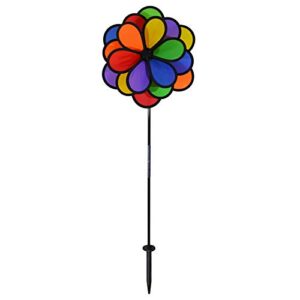 in the breeze 2685 13.5 inch wind colorful spinner for your yard and garden, 13.5″ rainbow triple flower