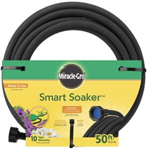miracle-gro smg12828 50′ garden soaker hose, black