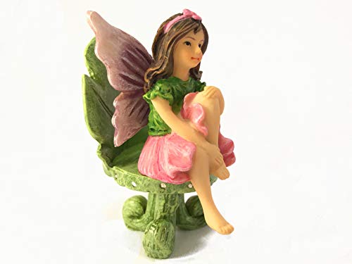 Miniature Fairy Garden Furniture Set: Leaf Bistro Set with Tea Set for Fairies and Garden Gnomes