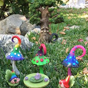 Miniature Fairy Garden Furniture Set: Leaf Bistro Set with Tea Set for Fairies and Garden Gnomes