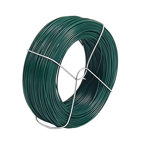 328 Feet Plant Twist Tie Plastic Coated Soft Garden Metal Wire 1mm Thin for Gardening, Home, Office (Green)