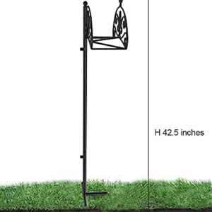 TREEZITEK Garden Hose Holder Hanger Detachable Metal Sturdy Water Hose Storage Stand for Outside Yard Lawn,Black