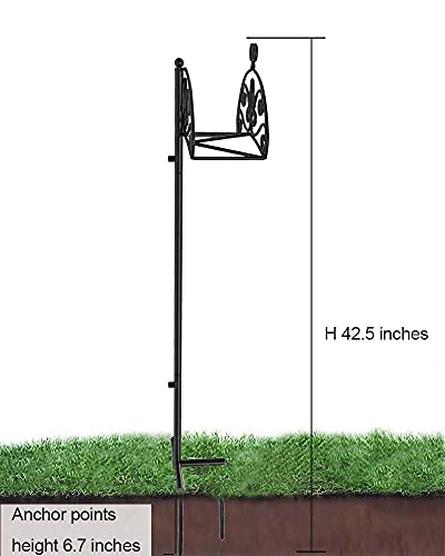 TREEZITEK Garden Hose Holder Hanger Detachable Metal Sturdy Water Hose Storage Stand for Outside Yard Lawn,Black