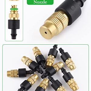 30PCS Adjustable Copper Atomizing Nozzle Kalolary Drip Irrigation Sprayer 4/7mm Atomizing Micro Sprinkler Garden Cooling Irrigation Equipment for Lawn Vegetables Greenhouse (Short)