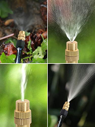 30PCS Adjustable Copper Atomizing Nozzle Kalolary Drip Irrigation Sprayer 4/7mm Atomizing Micro Sprinkler Garden Cooling Irrigation Equipment for Lawn Vegetables Greenhouse (Short)