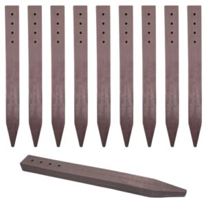 one stop outdoor (10-pack) heavy duty, brown landscape lawn & garden border edging stakes – easy install terrace & bender board (10)