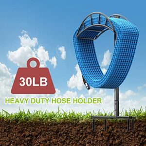 Garden Hose Holders for Outside,Detachable Garden Hose Holder Metal Freestanding Hose Holder, Heavy Duty Water Hose Holder for Garden Yard Lawn Black