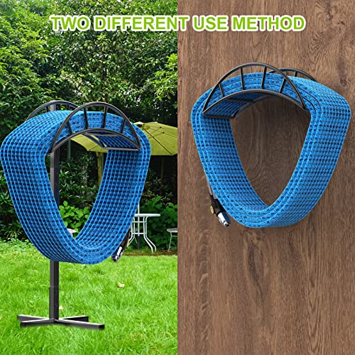 Garden Hose Holders for Outside,Detachable Garden Hose Holder Metal Freestanding Hose Holder, Heavy Duty Water Hose Holder for Garden Yard Lawn Black