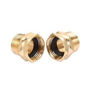 ZKZX Garden Hose Adapter,3/4" GHT Male x 3/4" NPT Male Connector with 3/4" GHT Female x 3/4" NPT Male Connector,Brass Pipe to Garden Hose Fitting Connect 4pcs with Extra 8 Rubber Washers (3/4NPT)