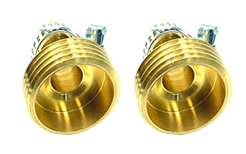 BRUFER 5022M Brass Male Garden Hose Thread Swivel With 1/2" Barb x 3/4"GHT, Includes Stainless Steel Clamps - Pack of 2 Complete Fittings with Clamps