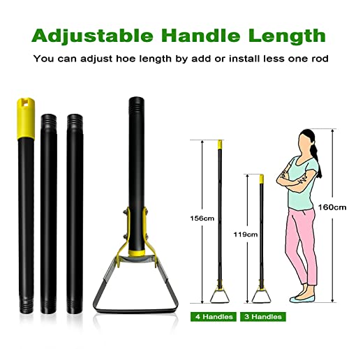 VERNILLA Adjustable Hula Hoe Garden Tool 5.25FT Long Handle Action Hoe Weeding Loop Stirrup Hoe for Weeding and Loosening Soil