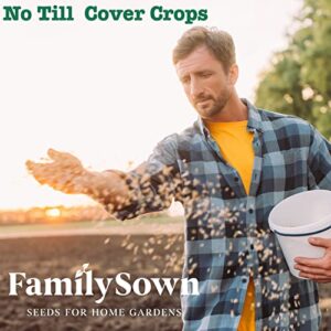 Cover Crops by Family Sown - 10 Variety Mix of Cover Crop Seeds Ideal for Home Gardens | Non-GMO, Open Pollinated, Made in The USA (1 LB)