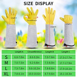 Supersfel Gardening Gloves for Women/Men, Rose Pruning Thorn-Proof Gloves Long Leather Garden Gloves with Adjustable Cuff, Ladies Light Protective Gloves for Yard & Outdoor Work