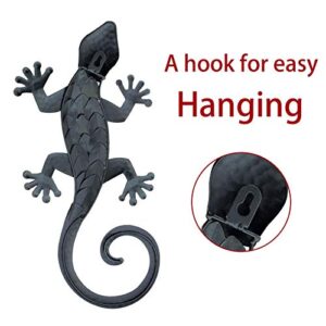 aboxoo Metal Gecko Set Wall Decor -Large Lizard Garden Art Sculpture Crafts Statue Hanging Decoration Ornaments for Room/Yard/Fence/Garden/Children's Toy/Gift (Red, Green)