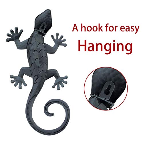 aboxoo Metal Gecko Set Wall Decor -Large Lizard Garden Art Sculpture Crafts Statue Hanging Decoration Ornaments for Room/Yard/Fence/Garden/Children's Toy/Gift (Red, Green)