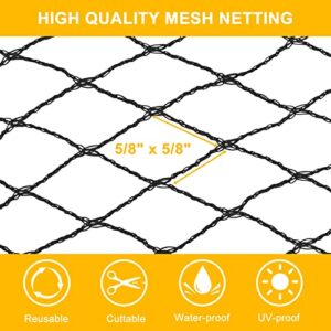 Garden Netting-6ft x 75ft Bird Netting for Garden, Heavy Duty Mesh Reusable Garden Net Protect Fruits Trees Plants Vegetable,Trellis Netting Pond Netting for Birds, Deer, Squirrels, Animals, Black