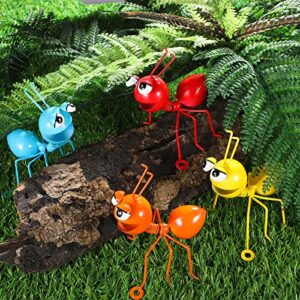 6 Pcs Metal Ant Garden Decor Set Ant Yard Wall Decor Fence Hanging Decoration Cute 3D Wall Art Colorful for Indoor Bathroom Kid's Room Outdoor Tree Porch Patio Wall Sculpture