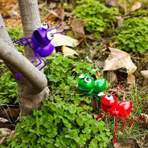 6 Pcs Metal Ant Garden Decor Set Ant Yard Wall Decor Fence Hanging Decoration Cute 3D Wall Art Colorful for Indoor Bathroom Kid's Room Outdoor Tree Porch Patio Wall Sculpture