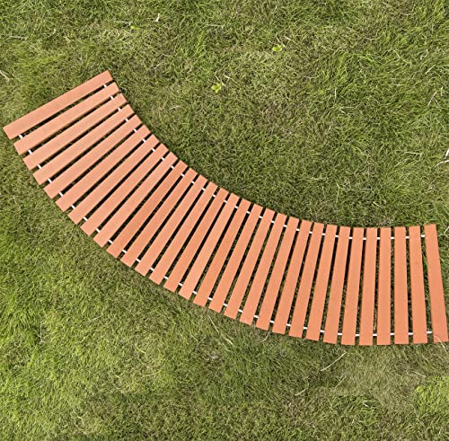 i frmmy Outdoor Roll Out Curved Pathway for Garden Walkway Weather Resistant, Made of PS Wood (4.6-6.5 ft Longx 18 inch Wide)